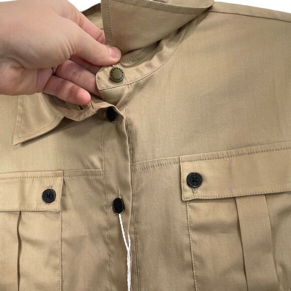 NEW Barbour Bison button up shirt Size 8 designer tan - Picture 8 of 12